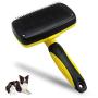 Cute Paws Self Cleaning Slicker Dog Brush, Great for Removing Underlying, Undercoat, Mats and Tangled Hair, Make Your Dog or Cat Comfortable Being Brushed with the Grooming Brush