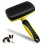 Cute Paws Self Cleaning Slicker Dog Brush, Great for Removing Underlying, Undercoat, Mats and Tangled Hair, Make Your Dog or Cat Comfortable Being Brushed with the Grooming Brush Cute Paws Self Cleaning Slicker Dog Brush, Great for Removing Underlying, Undercoat, Mats and Tangled Hair, Make Your Dog or Cat Comfortable Being Brushed with the Grooming Brush