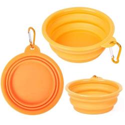 Meiliss Multifunctional Collapsible Silicone Bowl for Pets Retractable Travel Portable Water Bowl Frisbee Toy for Cats and Dogs (Random Color)
