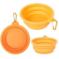 Meiliss Multifunctional Collapsible Silicone Bowl for Pets Retractable Travel Portable Water Bowl Frisbee Toy for Cats and Dogs (Random Color)