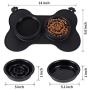 Dog Bowls Set with Non Spill Skid Resistant Silicone Mat, Dog Food and Water Bowls with Slow Feeder Dog Bowls,Collapsible Spill Proof Dog Bowl for Small Medium Large Dogs Cats Pets (Black)