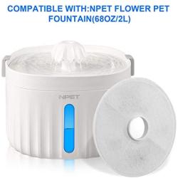 NPET Replacement Filters for 68oz/2L Dog Drinking Dispenser, Automatic Flower Cat Water Fountain (YPD-C001)