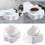 QINYUAN Cat Bowl, Raised Food Water with Detachable Elevated Stand Adjustable Tilted Pet Feeder No-Spill Dog