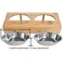 All Functional - Elevated Feeder for Cats and Small Dogs - Slanted Angle for a Comfortable Mealtime- Raised Stand - Two Stainless Steel Bowls. Remember Your Pet is Family
