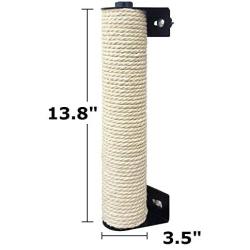 YOUDirect Cat Scratching Post, Wall Mounted Cat Scratcher Claws Grinding Pole for Cat Cage, Natural Sisal Scratching Post for Small Cats Kittens