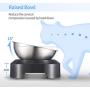 Vekonn Elevated Cat Bowl, Cat and Small Dog Food Bowl Stand, 2 Stainless Steel Cat Food Bowls, Non Slip No Spill, Healthy Eating Posture and Ergonomics for Pets