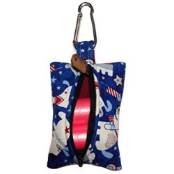 Barkertime Patriotic Doggie Dog Poop Bag Dispenser - Made in USA - Great Gift for Dog Owner