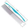 Piepea Pet Comb, Stainless Steel Teeth Comb for Dogs & Cats, Pet Hair Comb for Home Grooming Kit, Removes Knots, Mats and Tangles, 7 1/4''