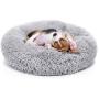 Puppy Bed for Small Medium Dog Soothing Dog Bed Calming, Anti-Anxiety Fluffy Deep Sleep Plush Bed with Bamboo Dog Cooling Mat Available