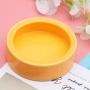 POPETPOP Pet Bowl Anti-Escape Ceramics Food Round Basin Feeding Water Bowl Turtle Gecko Chameleon Small Animals Size M (Orange)