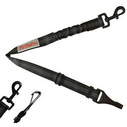 TinyPaw Heavy Duty Dog Seat Belt for Car, Great Dog Seat Belt with Bungee & Latch for Safety While Sudden Brake, All Metal Heavy Duty & Tangle-Free Attachment, Adjustable Length. (Black)