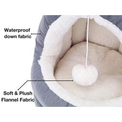PETXIAOWU Cat Beds for Indoor Cats, Kitten, Small Dog, Rabbit Bed, Water-Resistant Surface, Anti-Slip Bottom & Double-Sided Inner Pad
