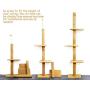 S-Lifeeling Cat Climbing Toys Tower Structures Cat Climber Tree Post Shelves Multilayer Platform Super Long Large Cat Climbing Tree Cat Tree Furniture Scratch