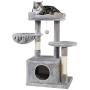 SUPERJARE Cat Tree with Plush Condos & Dangling Balls, Kitten Tower Center with Plush Perch & Basket Lounger, Pet Play Condo Furniture