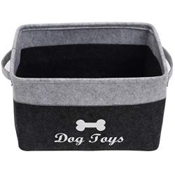 Geyecete Dog Toys Storage Bins - Pet Toy and Accessory Storage Bin, Organizer Storage Basket for Pet Toys, Blankets, Leashes and Food