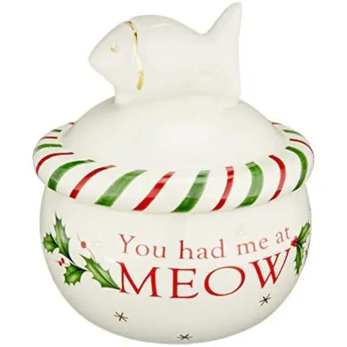 Lenox Holiday Cat Treat Jar Lenox Holiday Cat Treat Jar