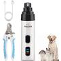 Pawanti Dog Nail Grinder Kit Electric Pet Nail Trimmer Set 2 Speeds Rechargeable Cat Paw Clippers Portable Painless Paws Grooming Smoothing for Small Medium Pets Dogs Cats