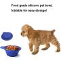 BYOMIGY 2 PCS Foldable Food Bowl Dog Cat Portable Feeding Collapsible Dog Bowl Silicone Bowl Pet Interactive Feeder Pet Bowl Dogs Toy Dog Flying Pie BPA Free for Travel Hiking Camping Blue and Gray