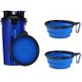 Chris.W 2-in-1 Dog Water Bottle Pet Food Container with 2 Collapsible Dog Bowls for Walking Traveling Hiking Outdoor Activeties, Portable Dog Feeder