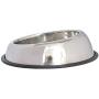 Iconic Pet 96 oz/ 12 Cup Heavy Weight Stainless Steel Elevated High Back Pet Food/Water Bowl with Removable Anti Skid Rubber Ring - Dog/Cat Feeding Bowl in Unique Design is Dishwasher Safe (92190)