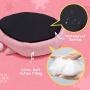 CROWNY Cat Bed Round Pet Bed for Cats, Kittens, Puppies and Small Dogs / 18.5 inch Washable Pet Bed with Waterproof Bottom
