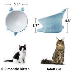 JFmori Raised Cat Bowl,Big Mouth Bowl for Cats and Puppies Food or Water,Tilted Stress Free Pet Bowl,Toxic Free Unleaded,Backflow Prevention,Dishwasher and Microwave Safe