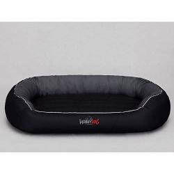 Hobbydog L OWACZS1 Dog Bed Oval L 65 x 60 cm Black with Gray, L, Black, 2.299999999998 kg