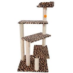 43'' Cat Tree Tower Condo Furniture Scratching Post Pet Play House Leopard Print