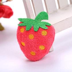 LFOZ Pet Cute Cat Toy Creative Simulation Mint Fruit Animal Plush Toy 2019 Multicolor Pineapple Strawberry Frog Chew Pet Toy for Cat (Color : Strawberry)