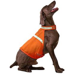 JUJUPUPS Dog Reflective Vest High Visibility Adjustable Strap Safety Jacket,Material Ideal to Keep Dogs Safe While Walking & Hunting