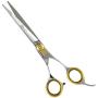 Sharf Professional Pet Shears Kit: Gold Touch Dog Grooming 7.5 Inch Curved Shear & 7.5 Inch Straight Scissors | Must-Have Groomers & Home Groomer Scissors Set