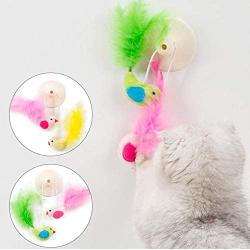 Cat Spring Fur Toy, Mouse Shaped Toys with Suction Cup Pets Novelty Gift Durable Interactive Toys Scratching Post Tower for Cat Kitten