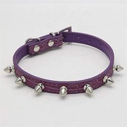 Chenyouwen Pet Toys Great Cat Dog Rivet Collar Pet Accessory Collar, Size: S(Purple) (Color : Purple)