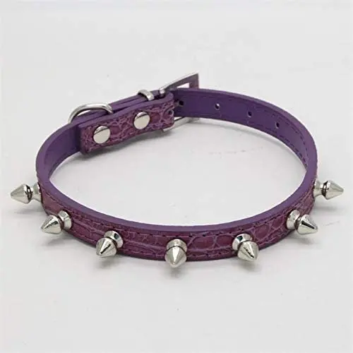 Chenyouwen Pet Toys Great Cat Dog Rivet Collar Pet Accessory Collar, Size: L(Purple) (Color : Purple) Chenyouwen Pet Toys Great Cat Dog Rivet Collar Pet Accessory Collar, Size: L(Purple) (Color : Purple)