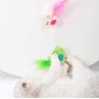 Cat Spring Fur Toy, Mouse Shaped Toys with Suction Cup Pets Novelty Gift Durable Interactive Toys Scratching Post Tower for Cat Kitten
