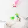 Cat Spring Fur Toy, Mouse Shaped Toys with Suction Cup Pets Novelty Gift Durable Interactive Toys Scratching Post Tower for Cat Kitten