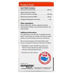 Nutramax Laboratories Cosequin Plus MSM Chewable Tablets, 60 Count