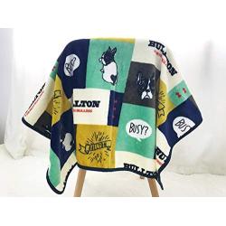 Leowow Pet Mat Dog Cat Bed Coral Velvet Pet Blanket Dog Cat Blanket-French Bulldog Pattern