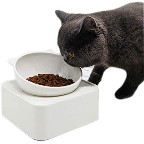 YUNDING Magnetic Force Cat Dog Bowl Raised Cat Food Water Bowl 0-30°Adjustable Tilted Pet Bowl No-Spill Tilted Elevated Cat Bowl for Cats Small Dogs Protect Pets Spine