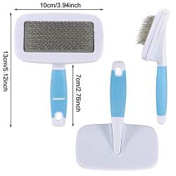 PORTOWN 2 Pcs Self Cleaning Slicker Brush, Slicker Pet Grooming Brush Premium Dog Brush & Cat Brush for Small, Medium&Large Dog&Cat with Short, Long Hair