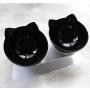 Double Cat Bowl with Raised Stand,15°Tilted Platform Cat Feeders Food and Water Bowls,Reduce Neck Pain for Cats and Small Dogs