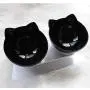 Double Cat Bowl with Raised Stand,15°Tilted Platform Cat Feeders Food and Water Bowls,Reduce Neck Pain for Cats and Small Dogs Double Cat Bowl with Raised Stand,15°Tilted Platform Cat Feeders Food and Water Bowls,Reduce Neck Pain for Cats and Small Dogs