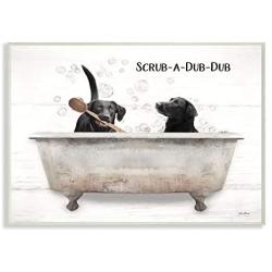 Stupell Industries Scrub Dub Quote Family Pet Dog Bath, Designed by Lori Deiter Art, 13 x 19, Wall Plaque