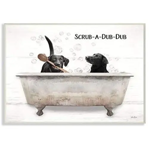 Stupell Industries Scrub Dub Quote Family Pet Dog Bath, Designed by Lori Deiter Art, 13 x 19, Wall Plaque Stupell Industries Scrub Dub Quote Family Pet Dog Bath, Designed by Lori Deiter Art, 13 x 19, Wall Plaque