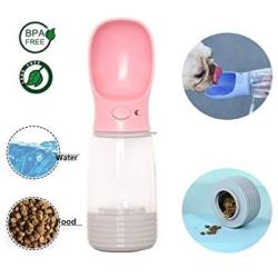 Dog Water Bottle, Pet Water Dispenser Leak Proof Portable Dog Travel Water Bottle with Food Container for Puppy,Walking, Hiking, Food Grade Plastic Pet Water Bottle, Cats Feeding & Watering Supplies