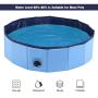 Domaker Foldable Pet Bath Pool,Outdoor PVC Swimming Bathing Tub Kiddie Pool,Collapsible Pet Pool for Dogs Cats Kids Pets,Blue
