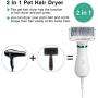 OWNPETS Dog Hair Dryer, 2 in 1 Portable Pet Grooming Blower with Slicker Brush, Adjustable Temperature & Fast-Drying Towel, Perfect Home Pet Care for Dogs, Cats & Other Coated Breed