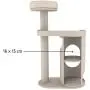 Royal Pet Club Falco 2-Story Cat Condo with Scratching Post, Two Platforms, Light Gray/Light Brown (44416), 117 cm Royal Pet Club Falco 2-Story Cat Condo with Scratching Post, Two Platforms, Light Gray/Light Brown (44416), 117 cm
