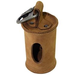 Hide & Drink, Durable Thick Leather Dog Poop Bag Dispenser with Belt Attachment, Dog Walkers, Stylish Dog Waste Bag Holder, Brass Metal Clip :: Old Tobacco