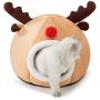 HIPIPET Kitten Bed Cave Bed for Cats & Dogs, Cat Hut/Covered Cat Bed Caves with Removable Washable Cushioned Pillow, Indoor Cat House for Pets